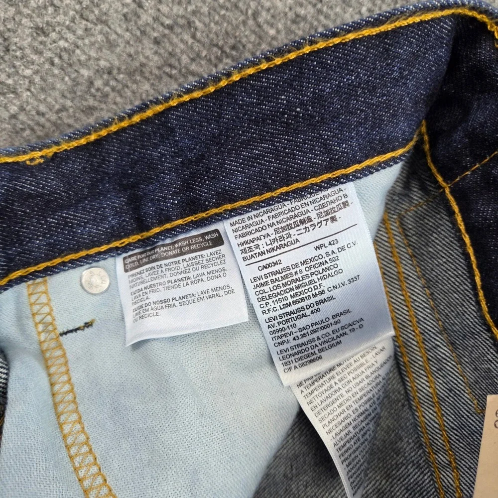 Levis 505 Jeans Mens 32x32‎ Dark Indigo Regular Fit Straight Leg Deadstock Denim